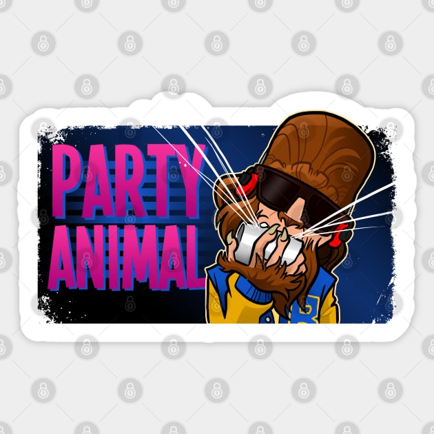 Party Animal Sticker by binarygod